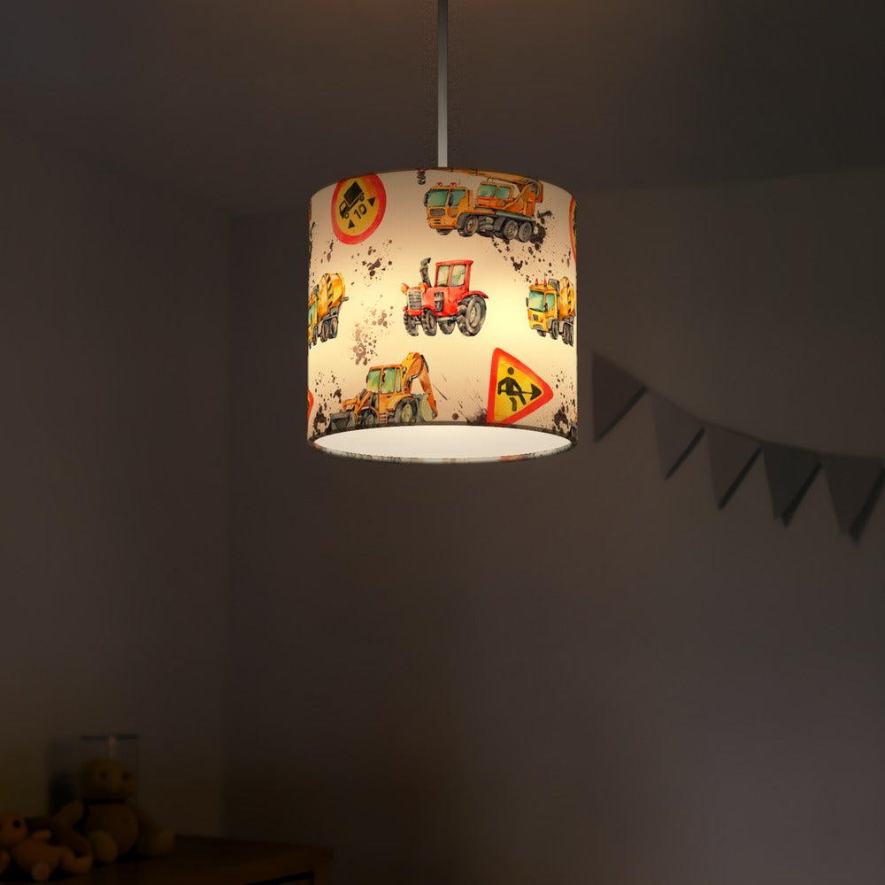 Colorful Construction Vehicles lampshade