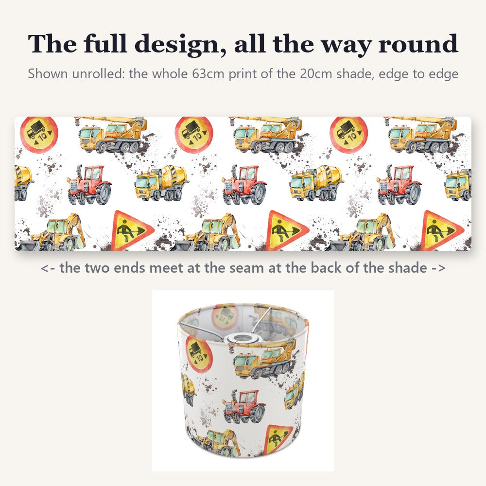 Colorful Construction Vehicles lampshade