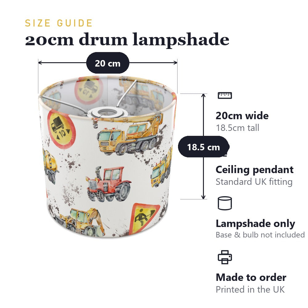 Colorful Construction Vehicles lampshade