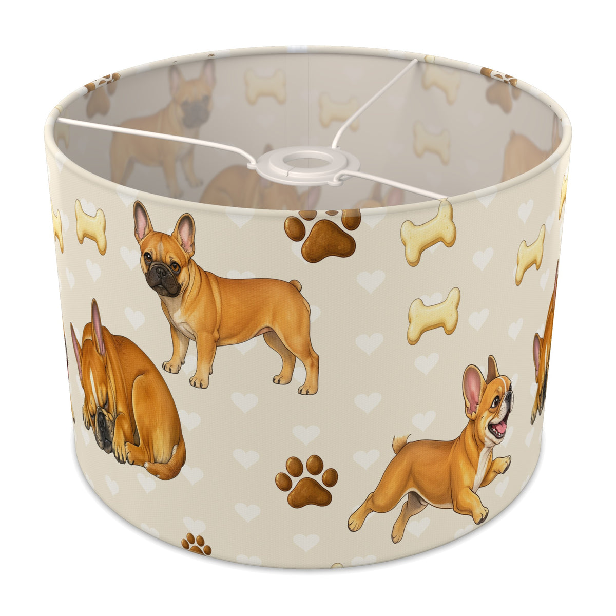 Cream French Bulldog Love lampshade - 30cm x 21cm Ceiling