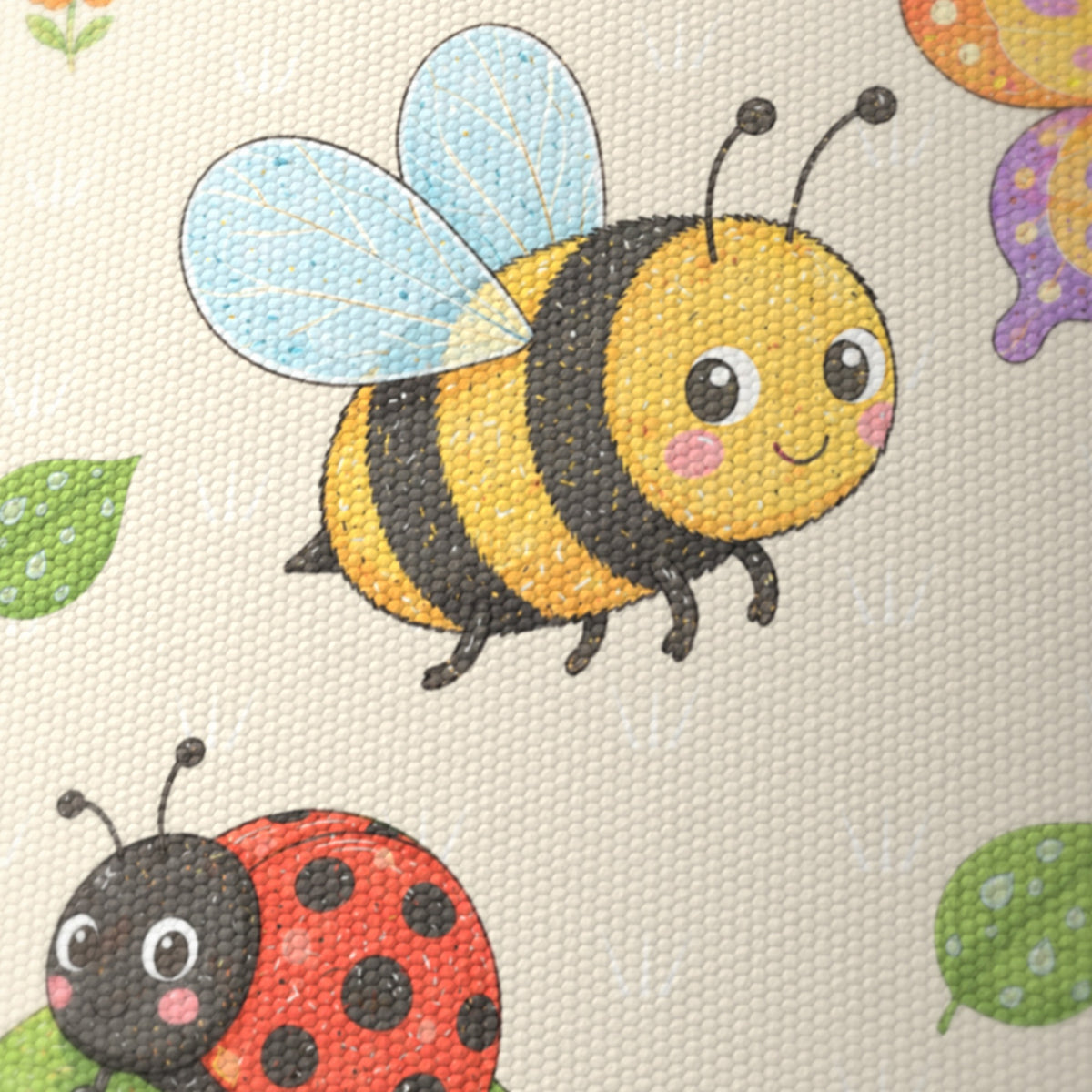 Cream Garden Bugs lampshade - 20cm x 18.5cm Ceiling - photo 6