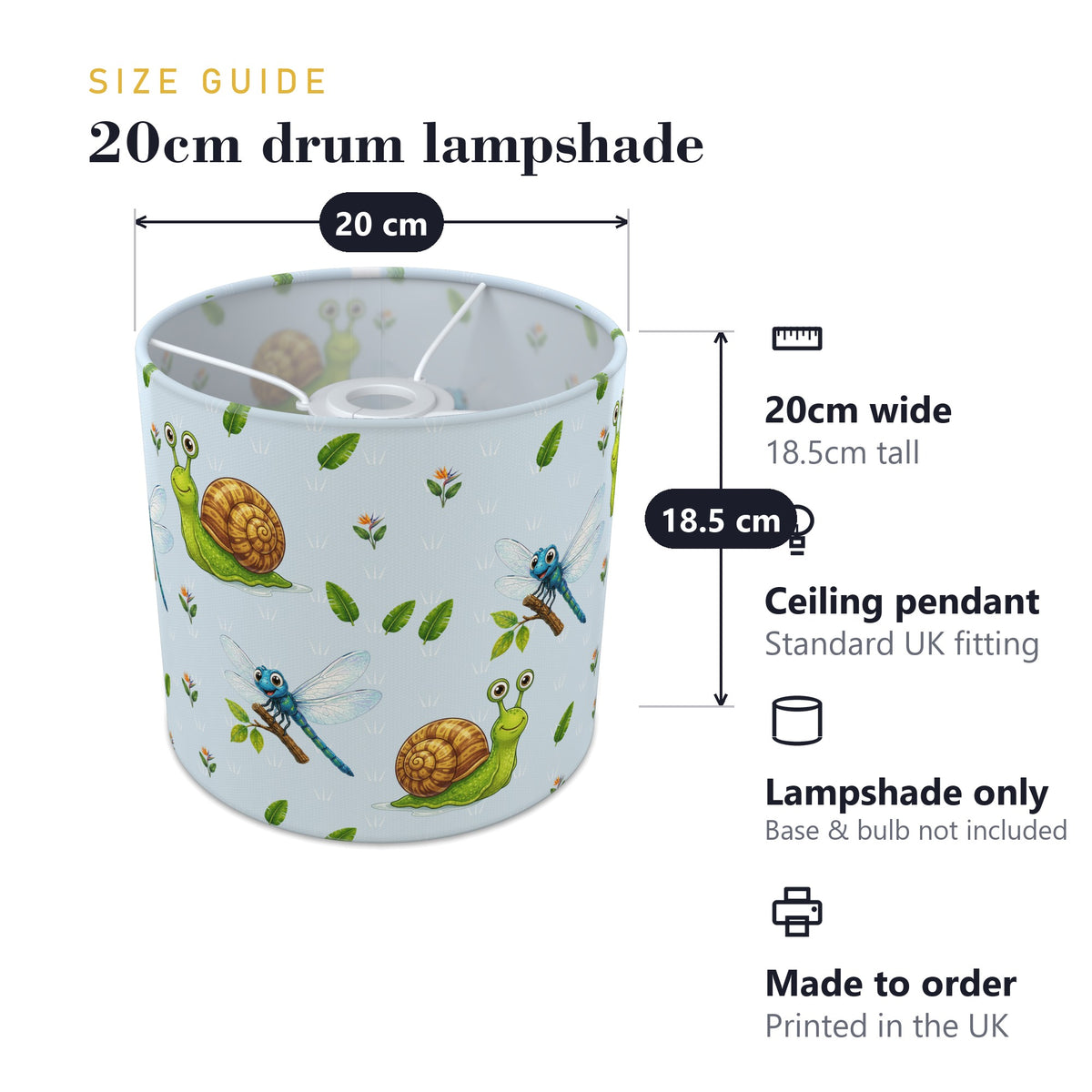 Sky Bug Friends lampshade - 20cm x 18.5cm Ceiling - photo 7