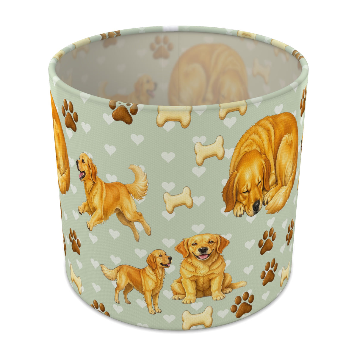 Sage Golden Retriever Love lampshade - 20cm x 18.5cm Table