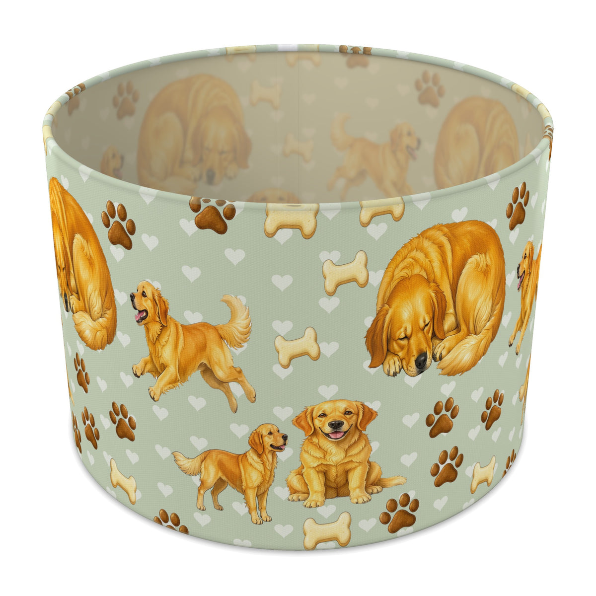 Sage Golden Retriever Love lampshade - 30cm x 21cm Table