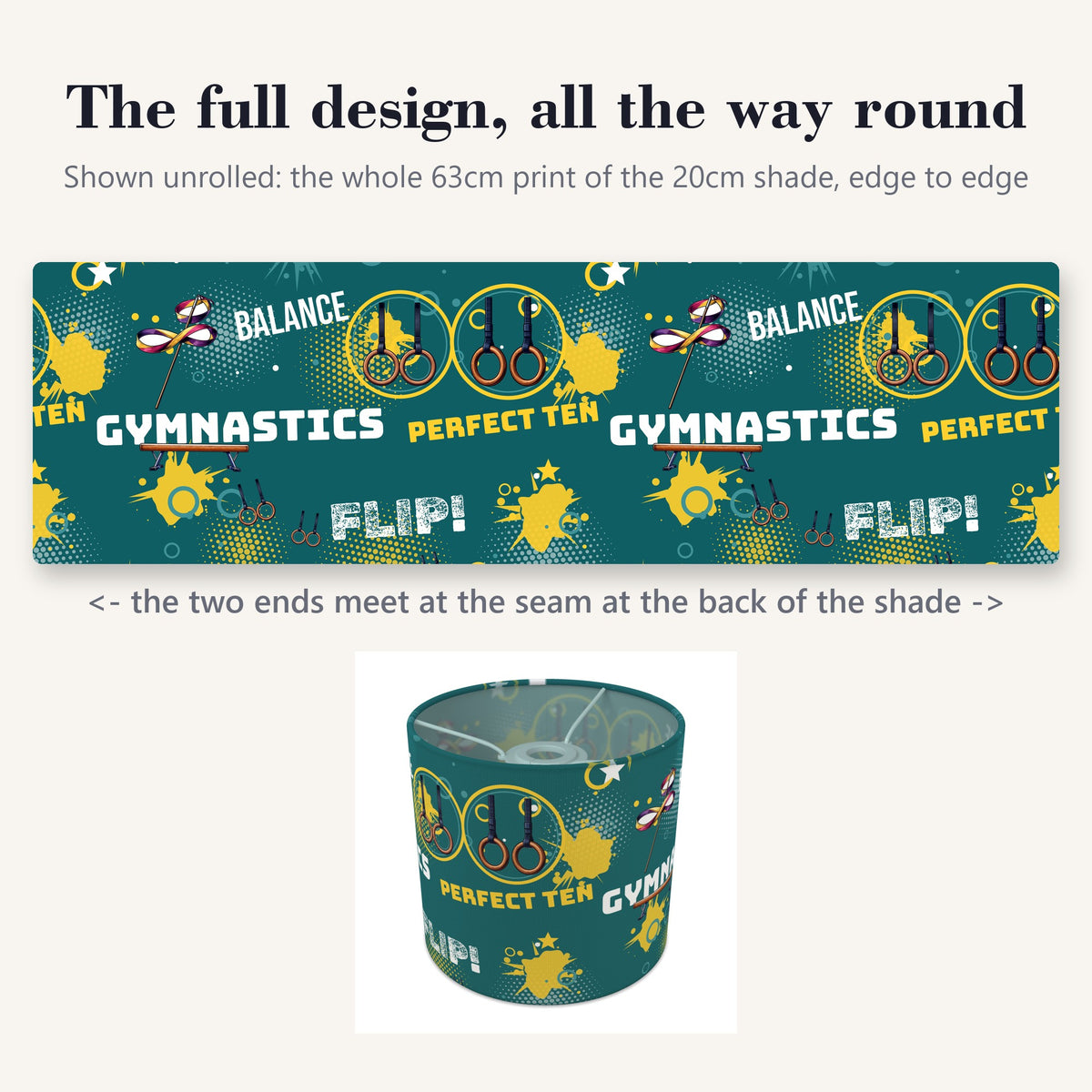 Teal Gymnastics Star lampshade - 20cm x 18.5cm Ceiling - photo 9