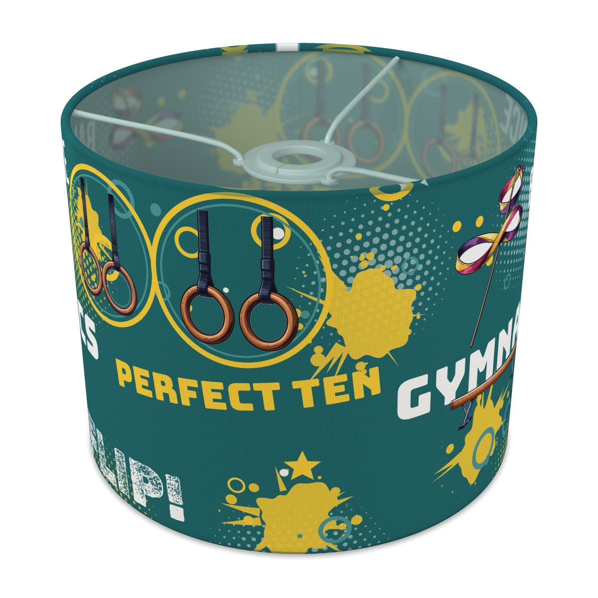Teal Gymnastics Star lampshade - 25cm x 20cm Ceiling