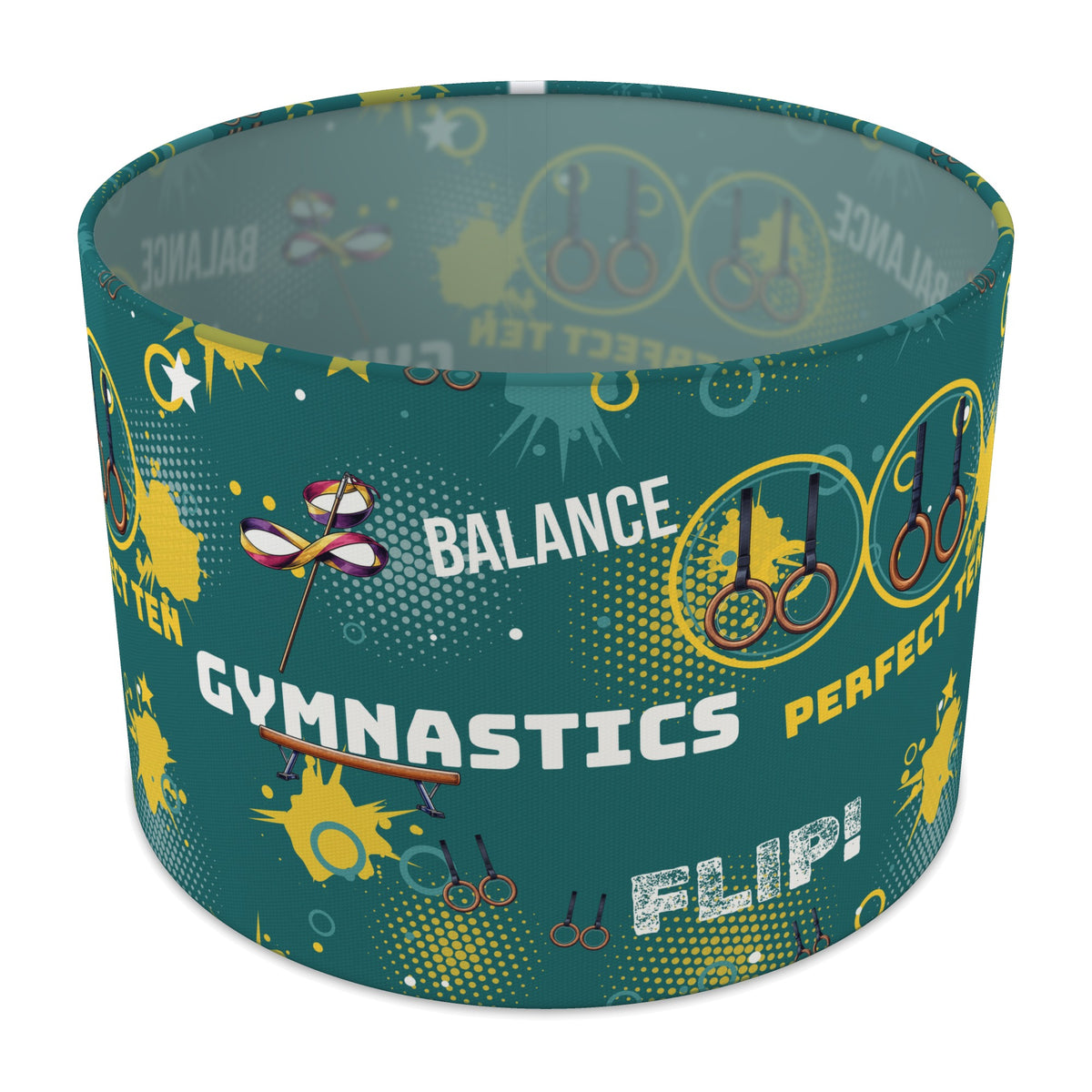 Teal Gymnastics Star lampshade - 30cm x 21cm Table