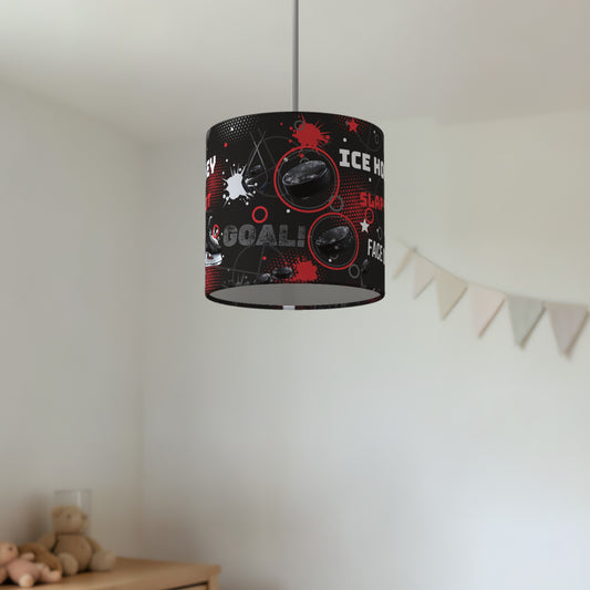 Black Ice Hockey Face lampshade - 20cm x 18.5cm Ceiling - photo 2