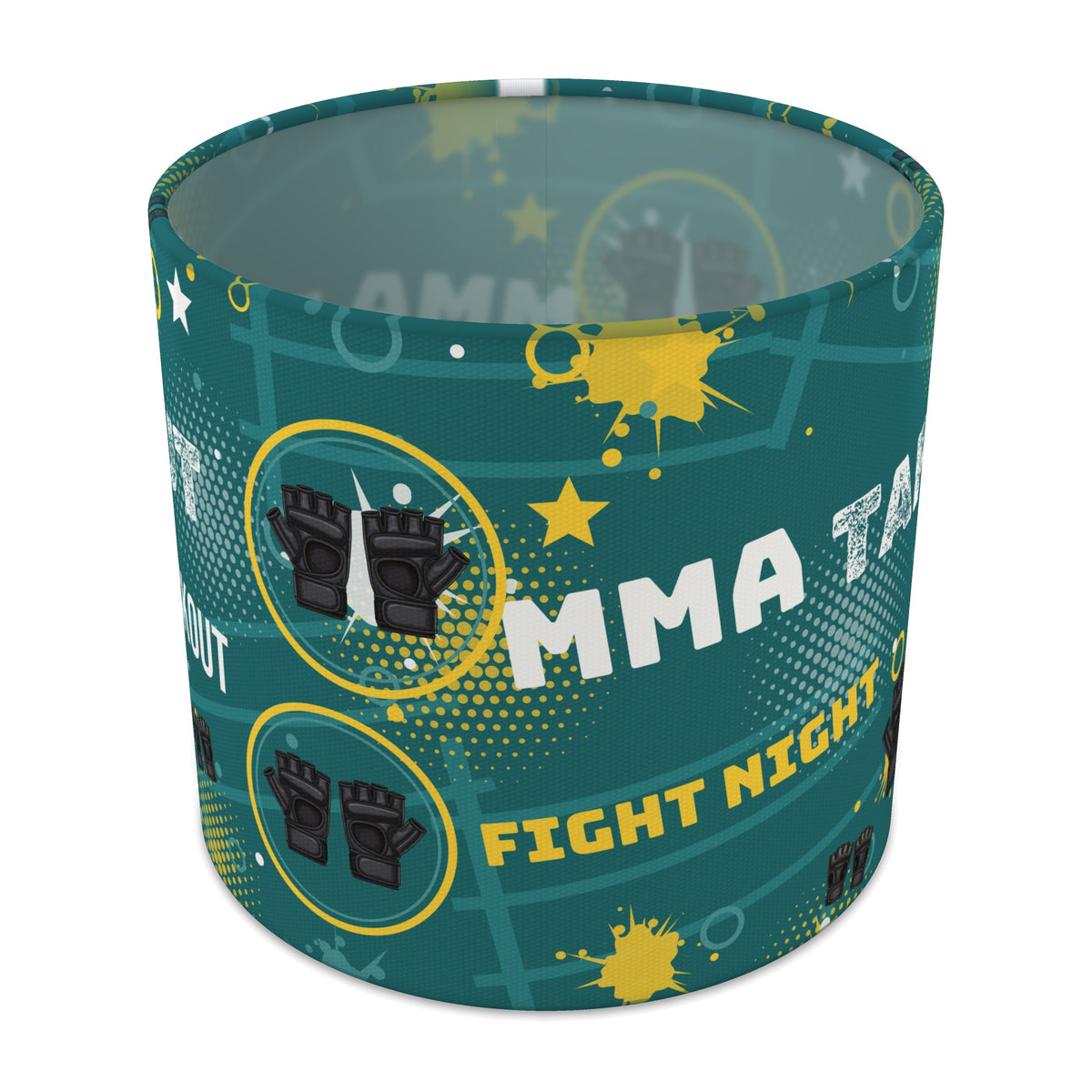 Teal Fight Night lampshade - 20cm x 18.5cm Table
