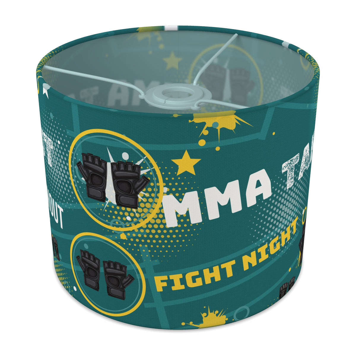 Teal Fight Night lampshade - 25cm x 20cm Ceiling