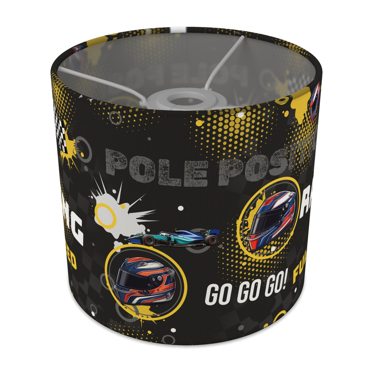 Black And Yellow Pole lampshade - 20cm x 18.5cm Ceiling - main photo