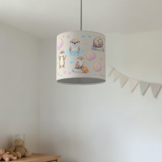 Cream Otter Friends lampshade - 20cm x 18.5cm Ceiling - photo 2