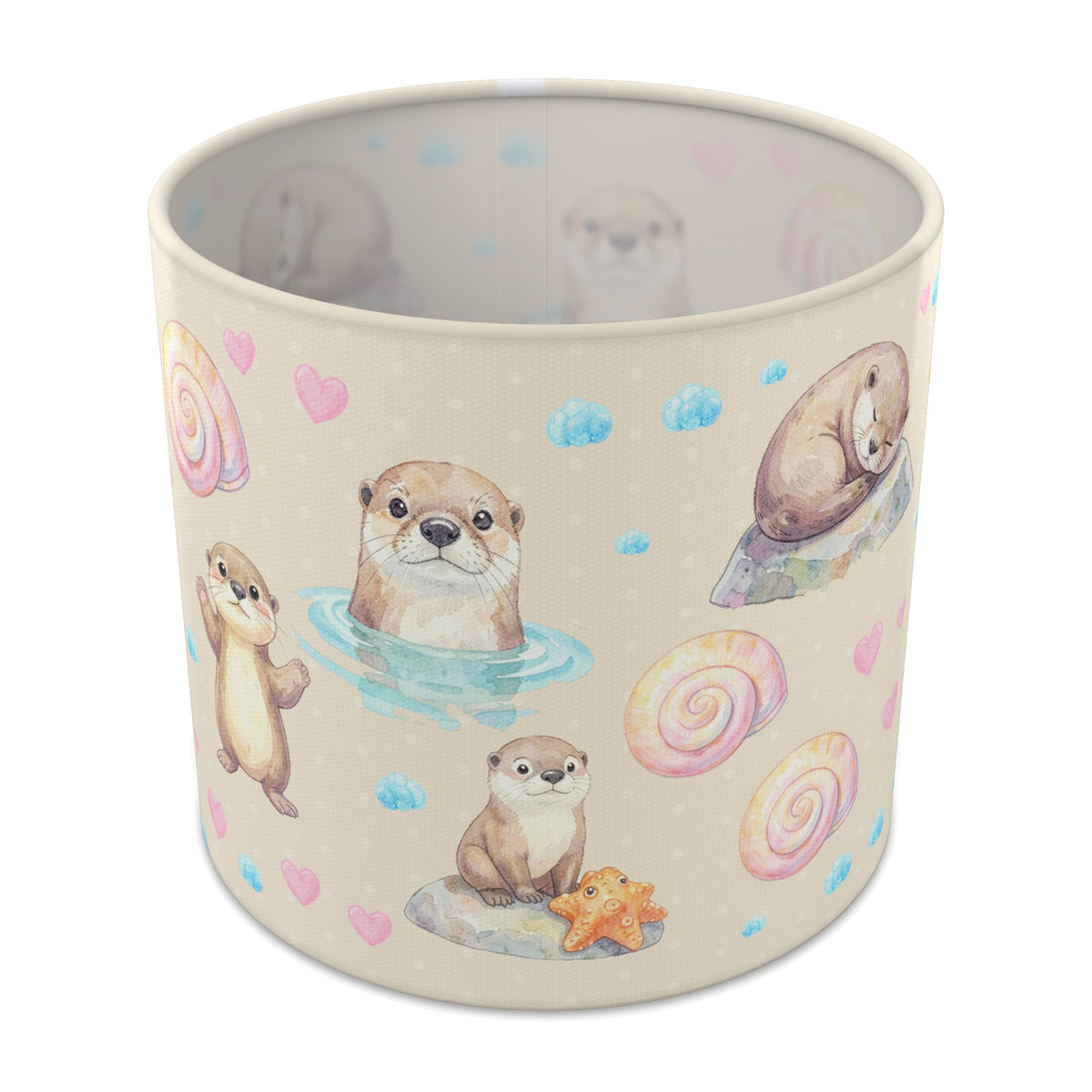 Cream Otter Friends lampshade - 20cm x 18.5cm Table