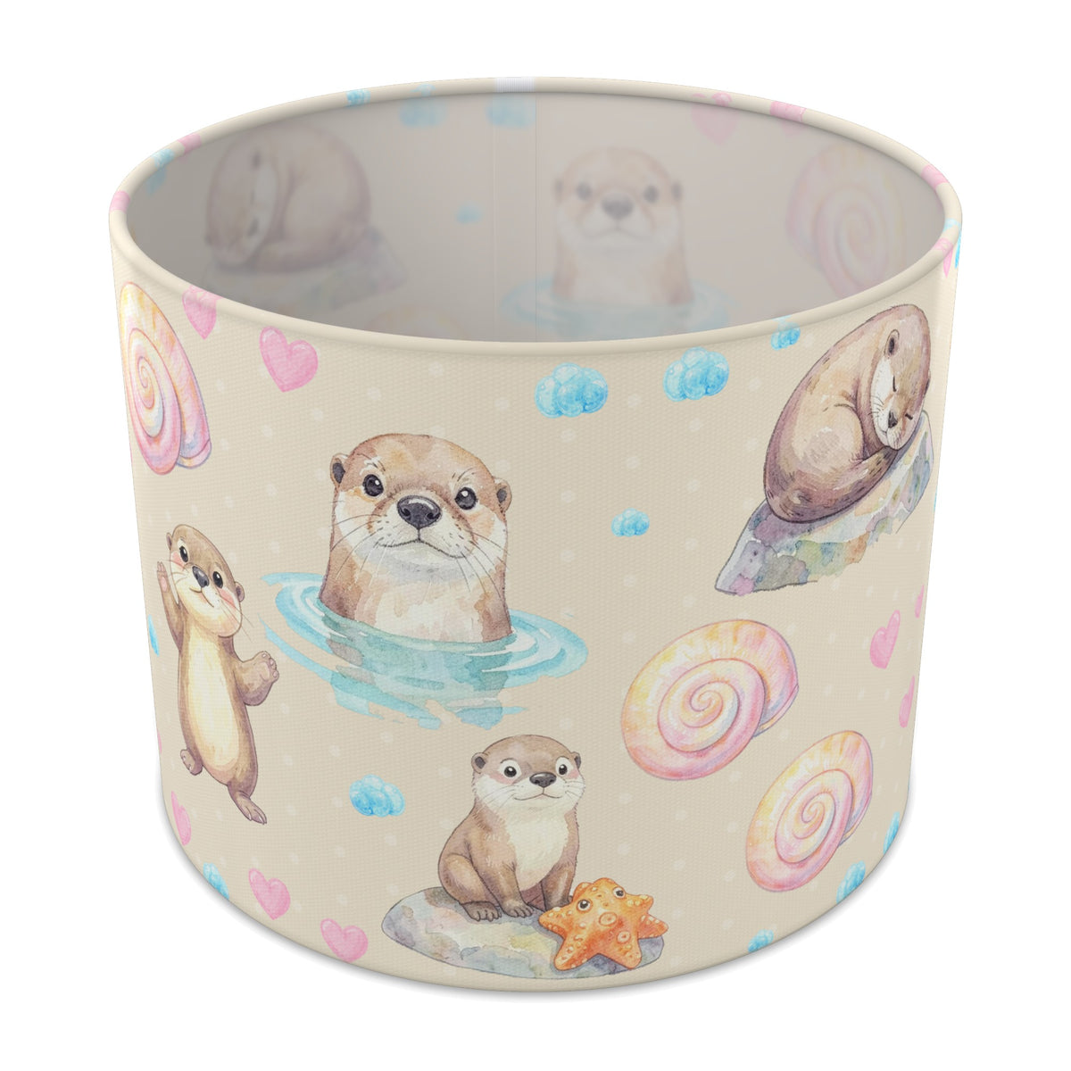 Cream Otter Friends lampshade - 25cm x 20cm Table