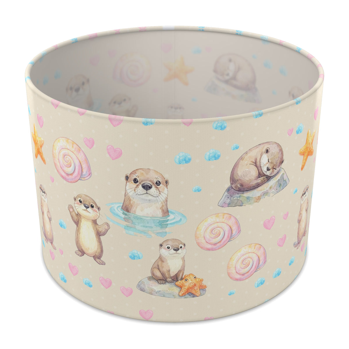 Cream Otter Friends lampshade - 30cm x 21cm Table
