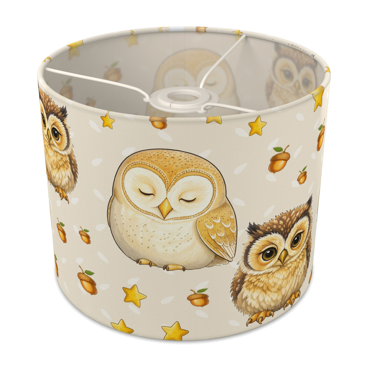 Cream Night Owls lampshade - 25cm x 20cm Ceiling
