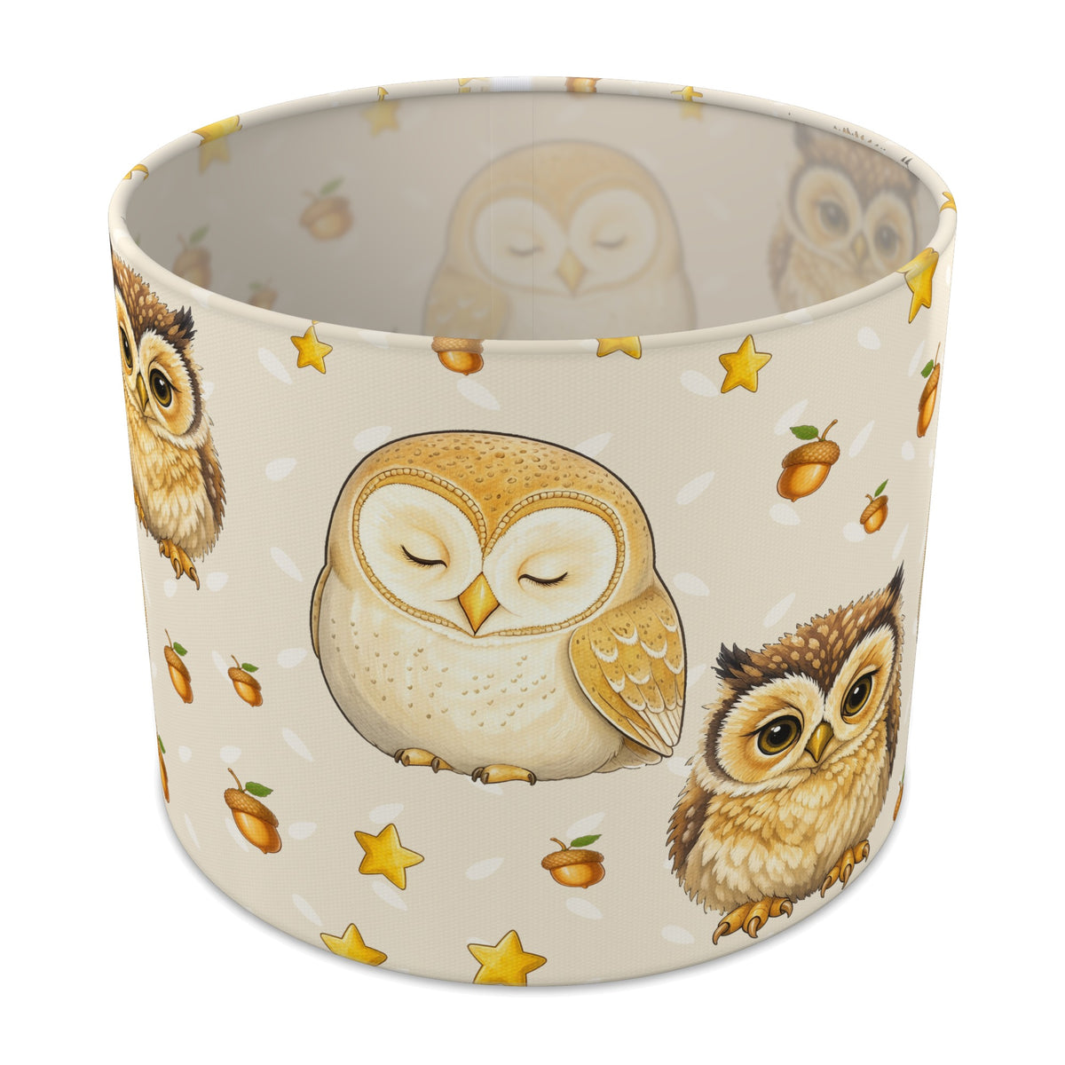 Cream Night Owls lampshade - 25cm x 20cm Table