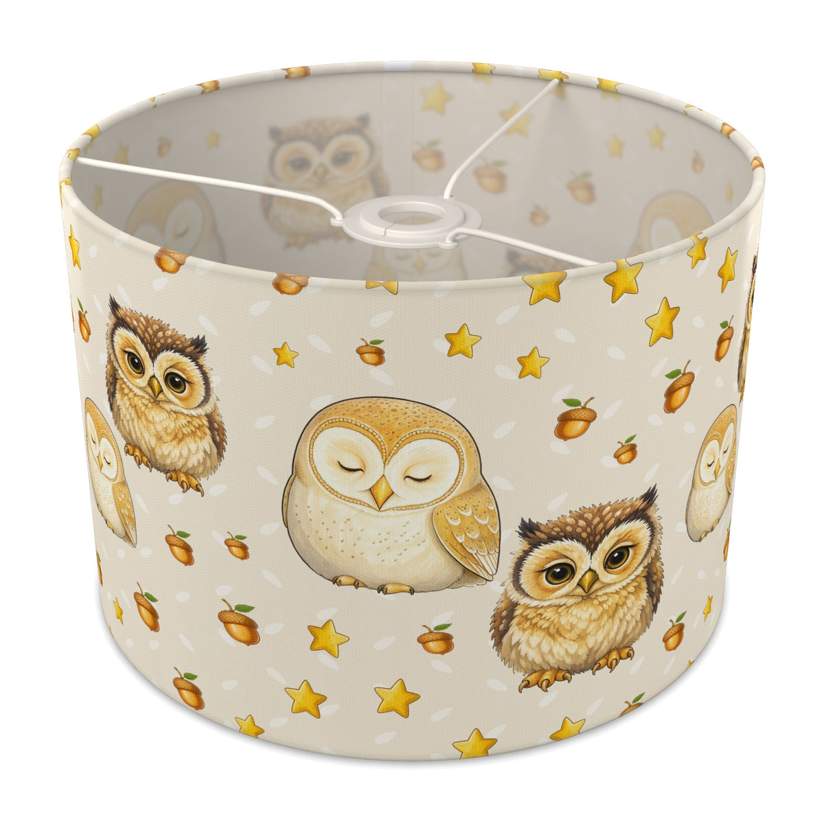 Cream Night Owls lampshade - 30cm x 21cm Ceiling