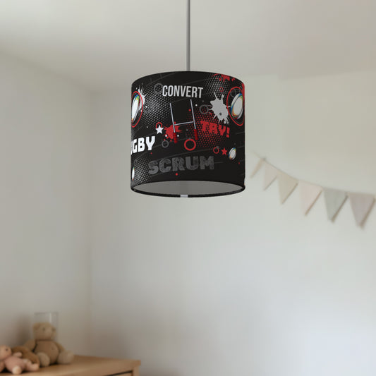 Black Rugby Crazy lampshade - 20cm x 18.5cm Ceiling - photo 2