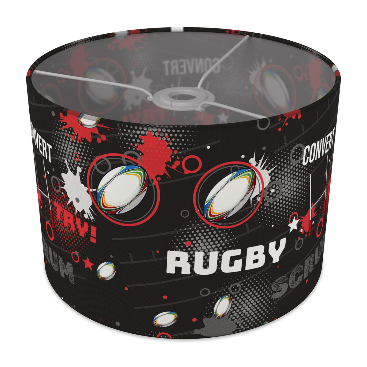 Black Rugby Crazy lampshade - 30cm x 21cm Ceiling