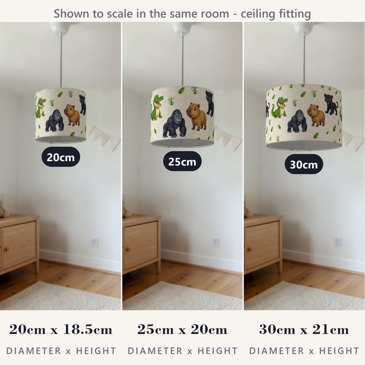 Sand Safari Friends lampshade - 20cm x 18.5cm Ceiling - photo 4