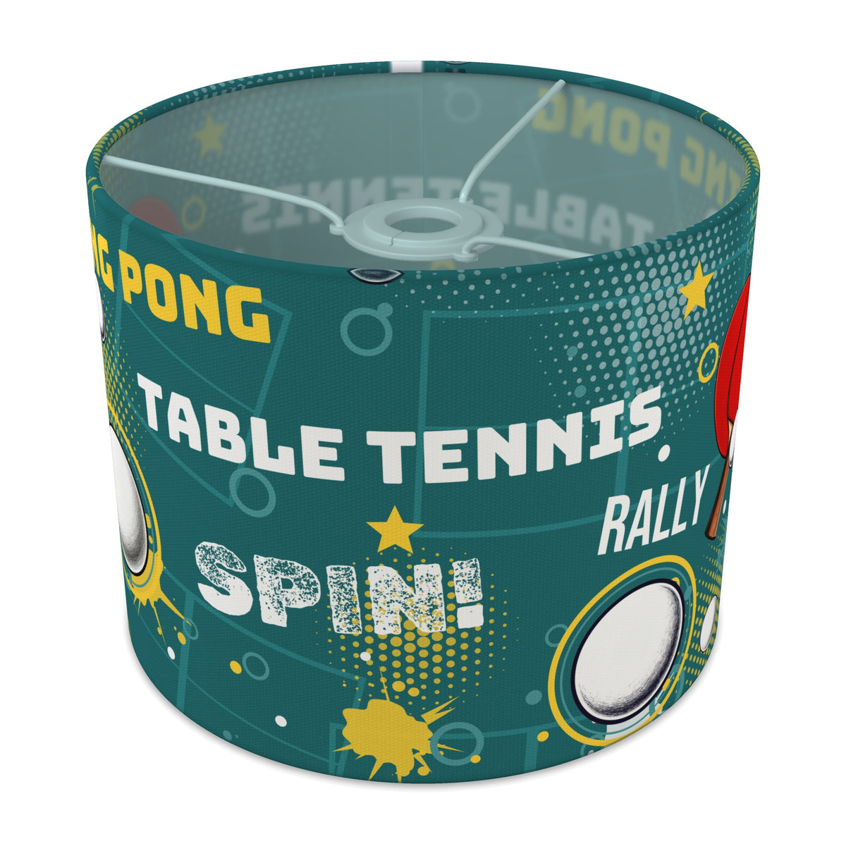 Teal Ping Pong Rally lampshade - 25cm x 20cm Ceiling