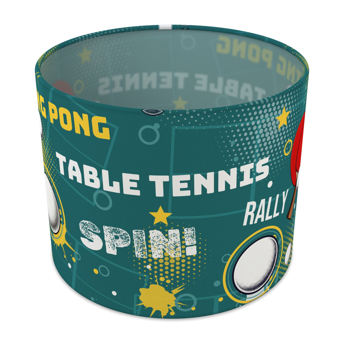 Teal Ping Pong Rally lampshade - 25cm x 20cm Table