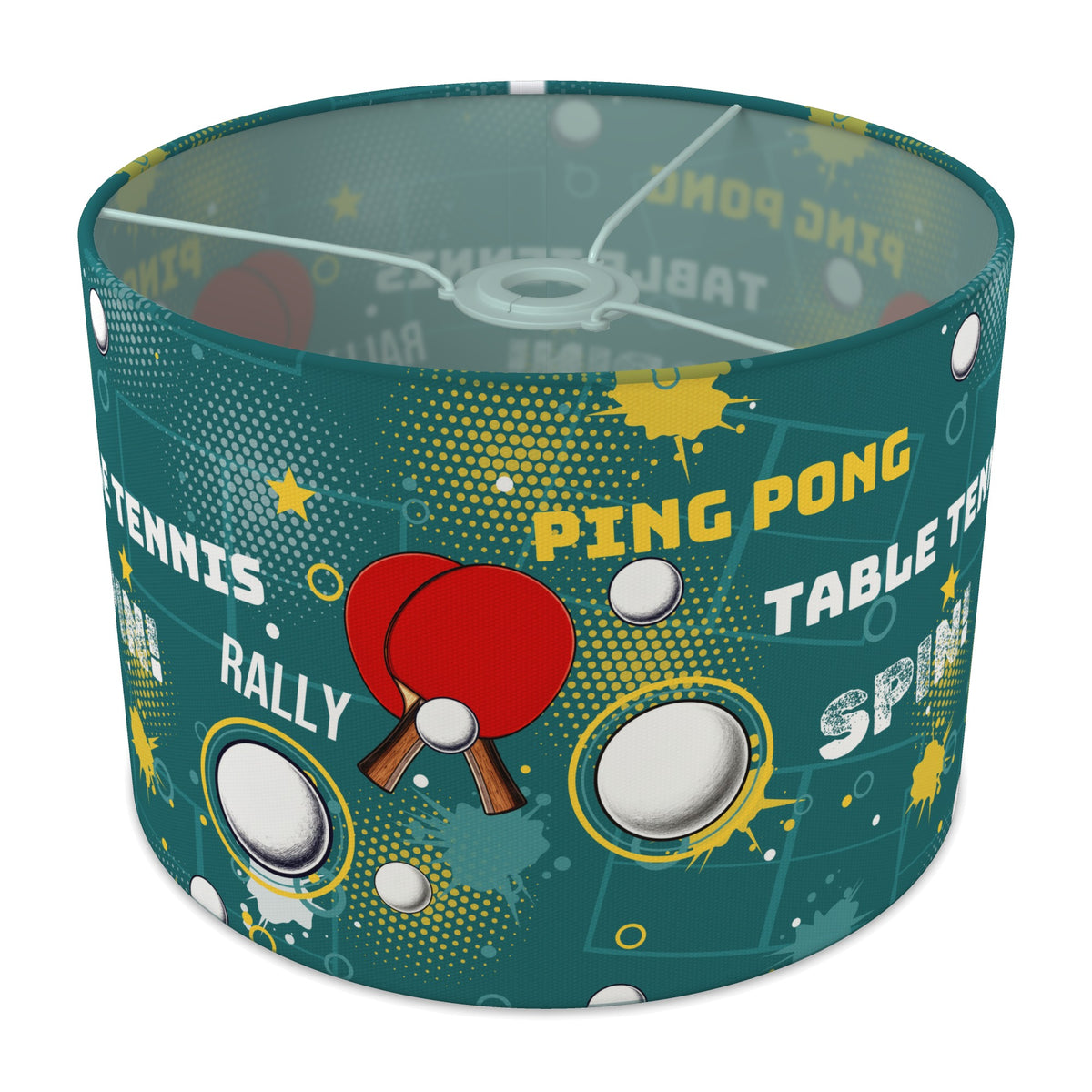 Teal Ping Pong Rally lampshade - 30cm x 21cm Ceiling