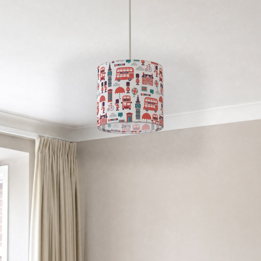 London Icons Red & Blue Pattern lampshade