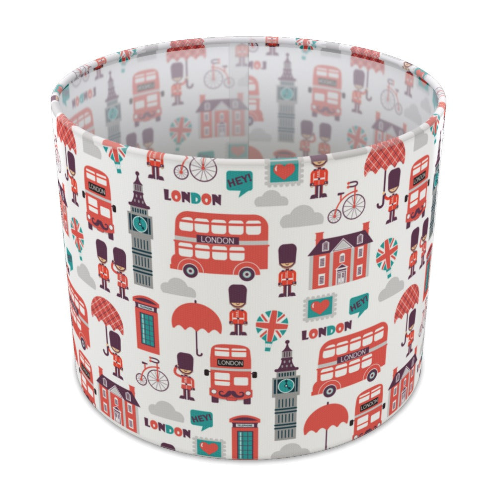 London Icons Red & Blue Pattern lampshade - 25cm Table