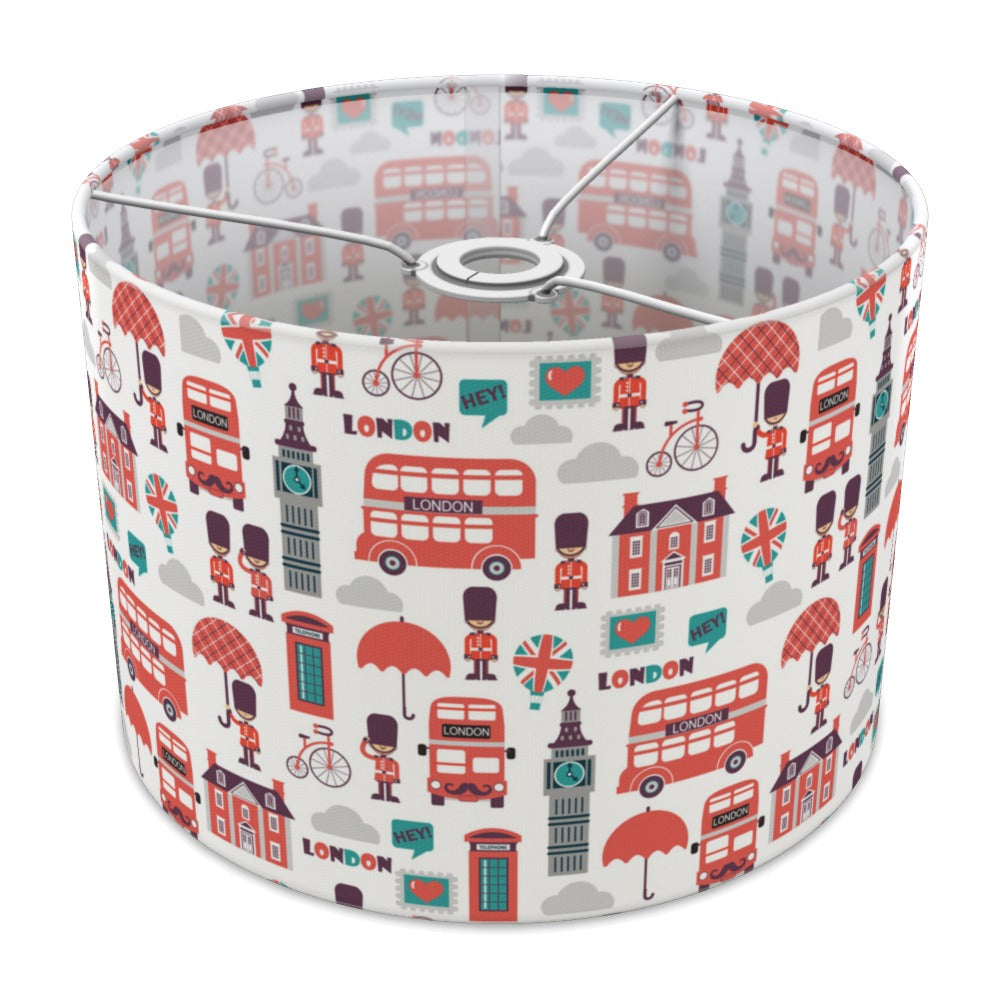 London Icons Red & Blue Pattern lampshade - 30cm Ceiling