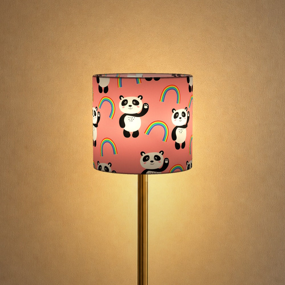 Pink Panda and Rainbow lampshade