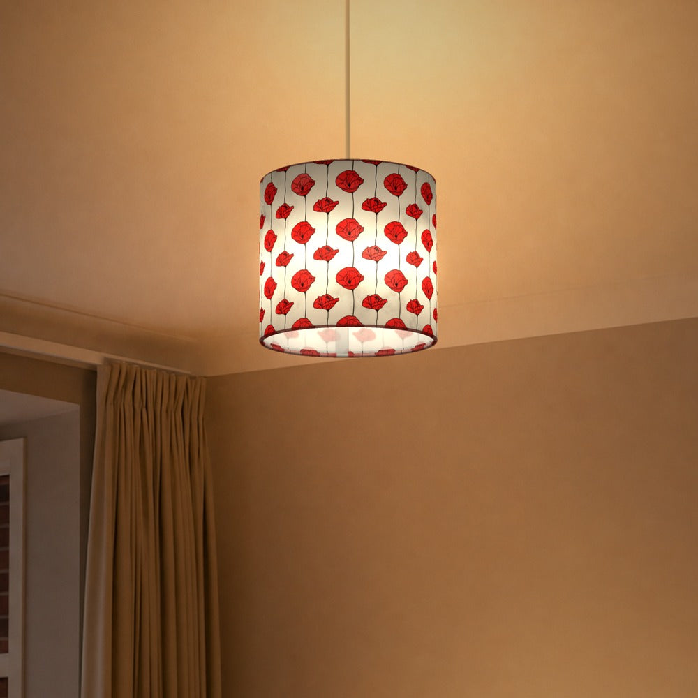 Red Poppy Floral Pattern lampshade