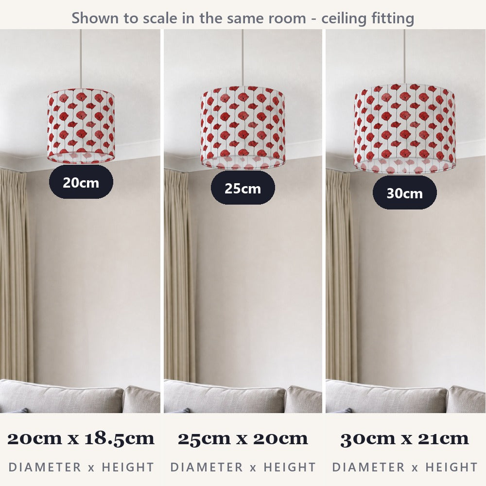 Red Poppy Floral Pattern lampshade
