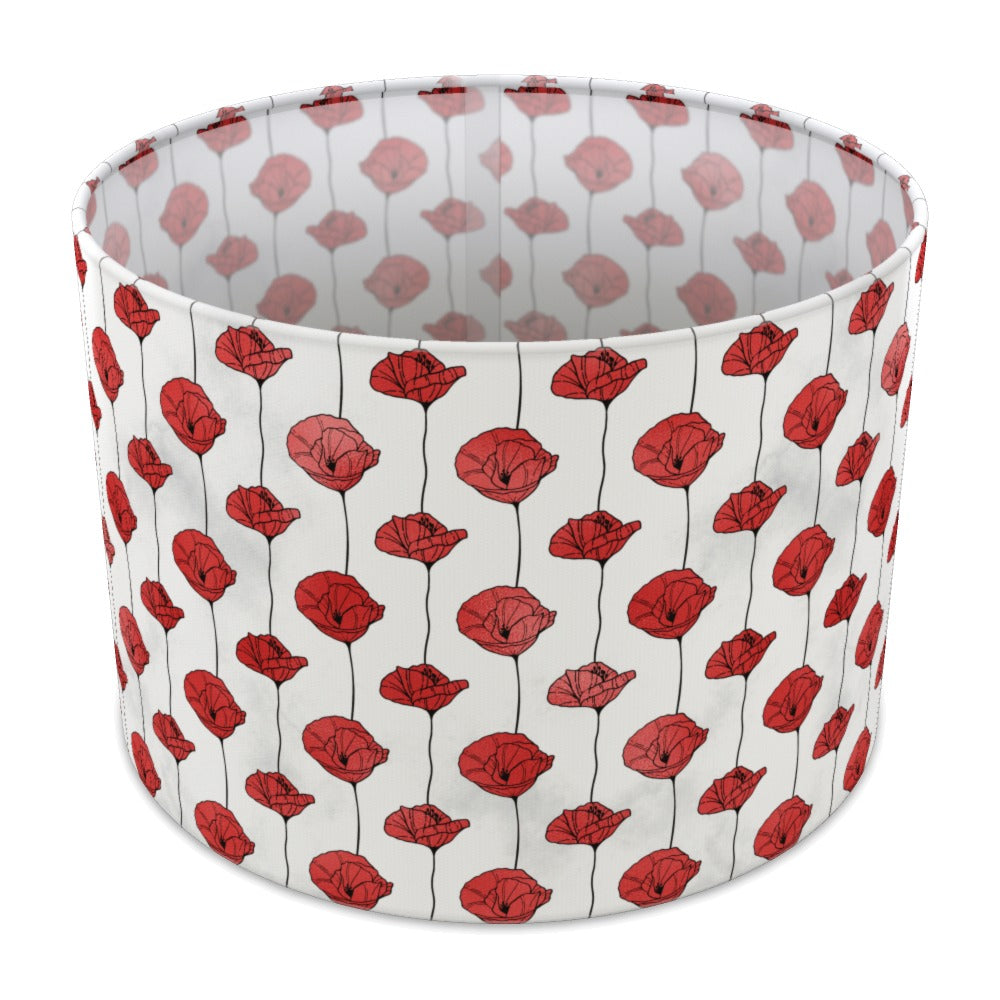 Red Poppy Floral Pattern lampshade - 30cm Table