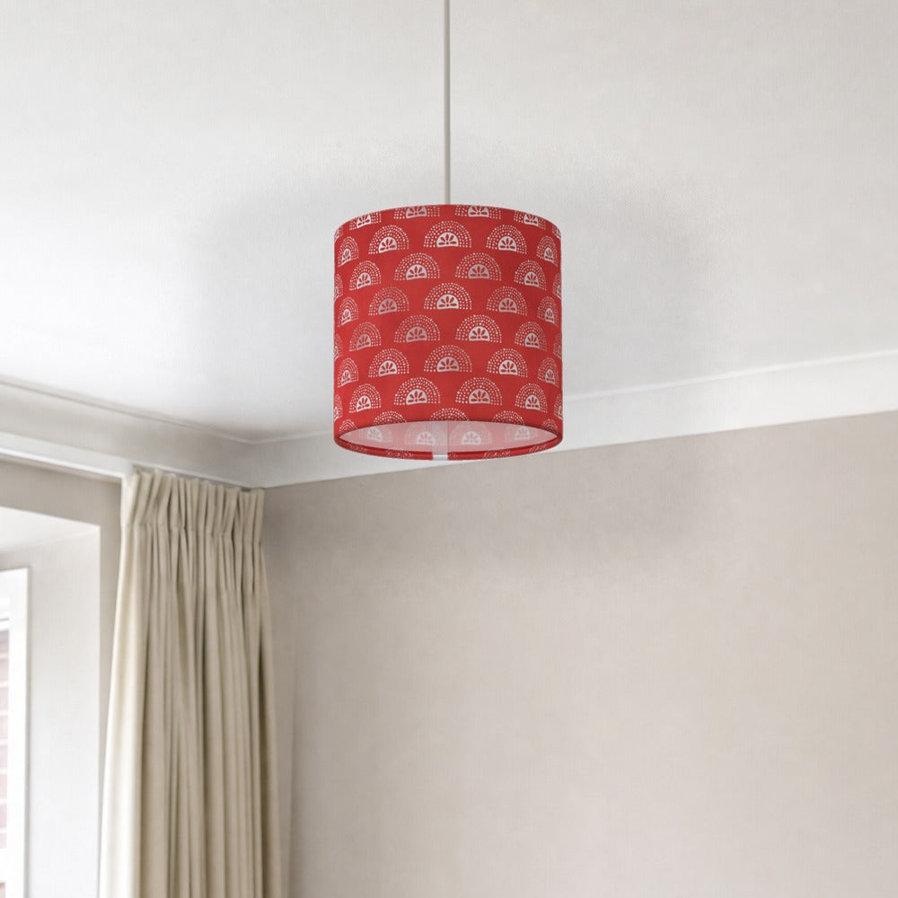 Red Geometric Pattern lampshade