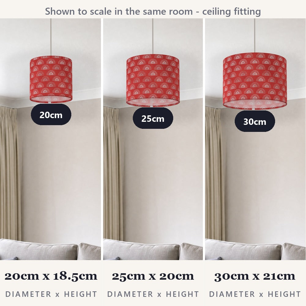 Red Geometric Pattern lampshade