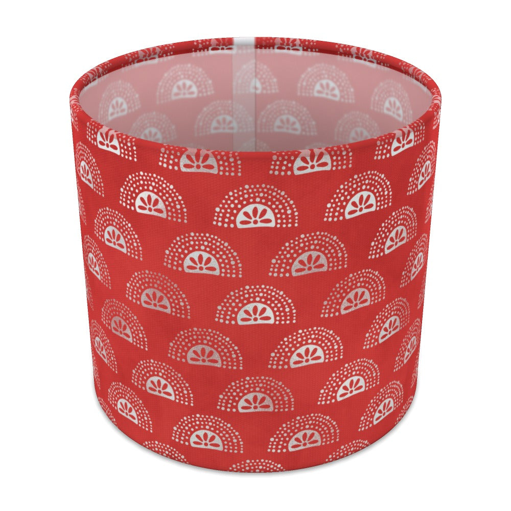 Red Geometric Pattern lampshade - 20cm Table