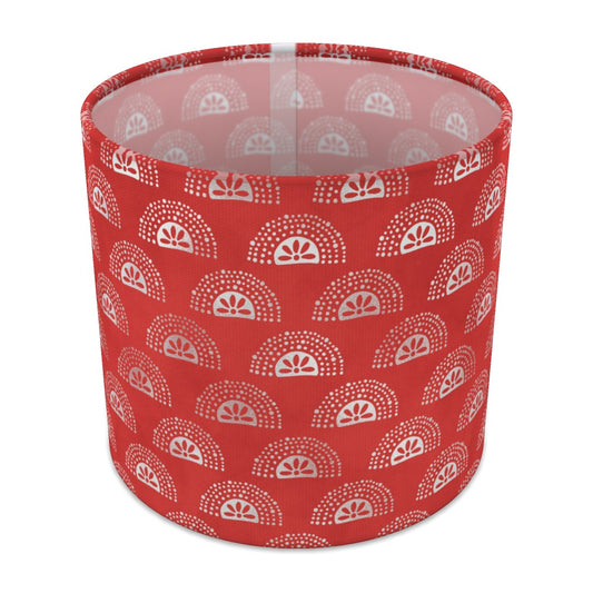 Red Geometric Pattern lampshade - 20cm Table
