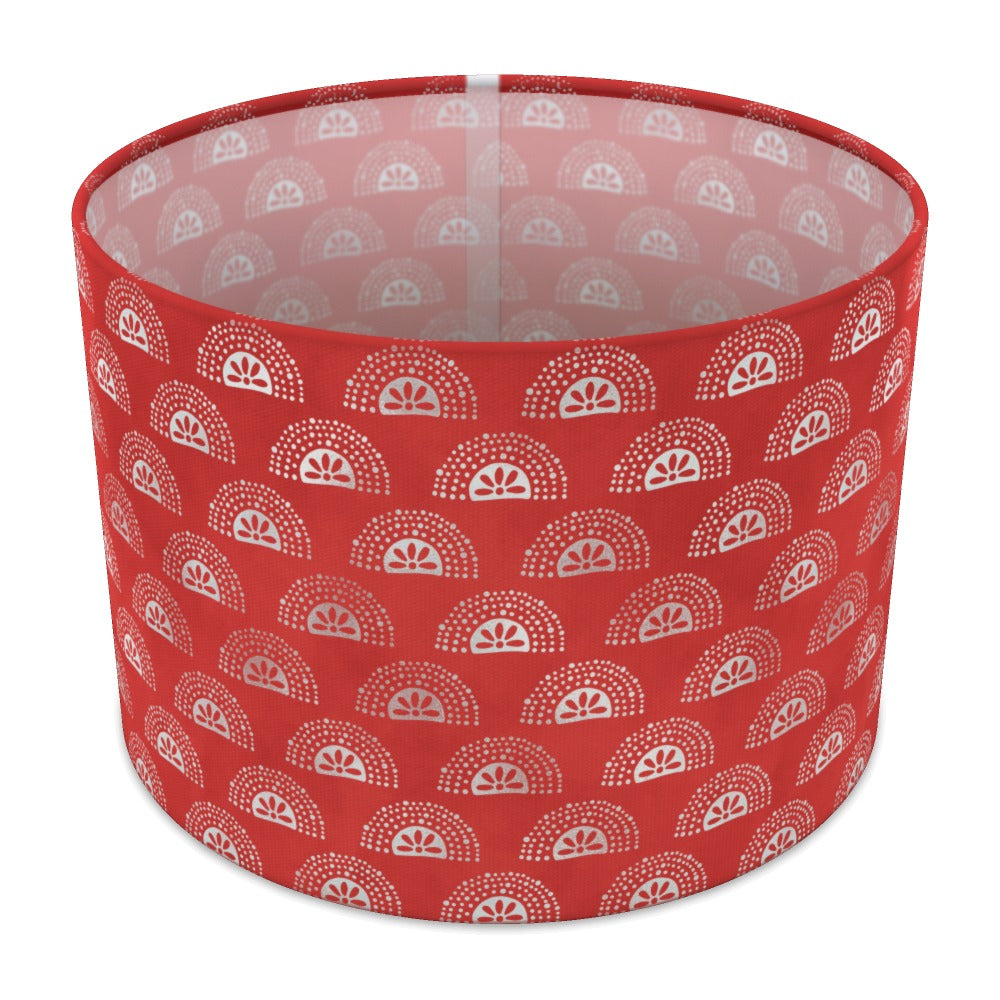 Red Geometric Pattern lampshade - 30cm Table