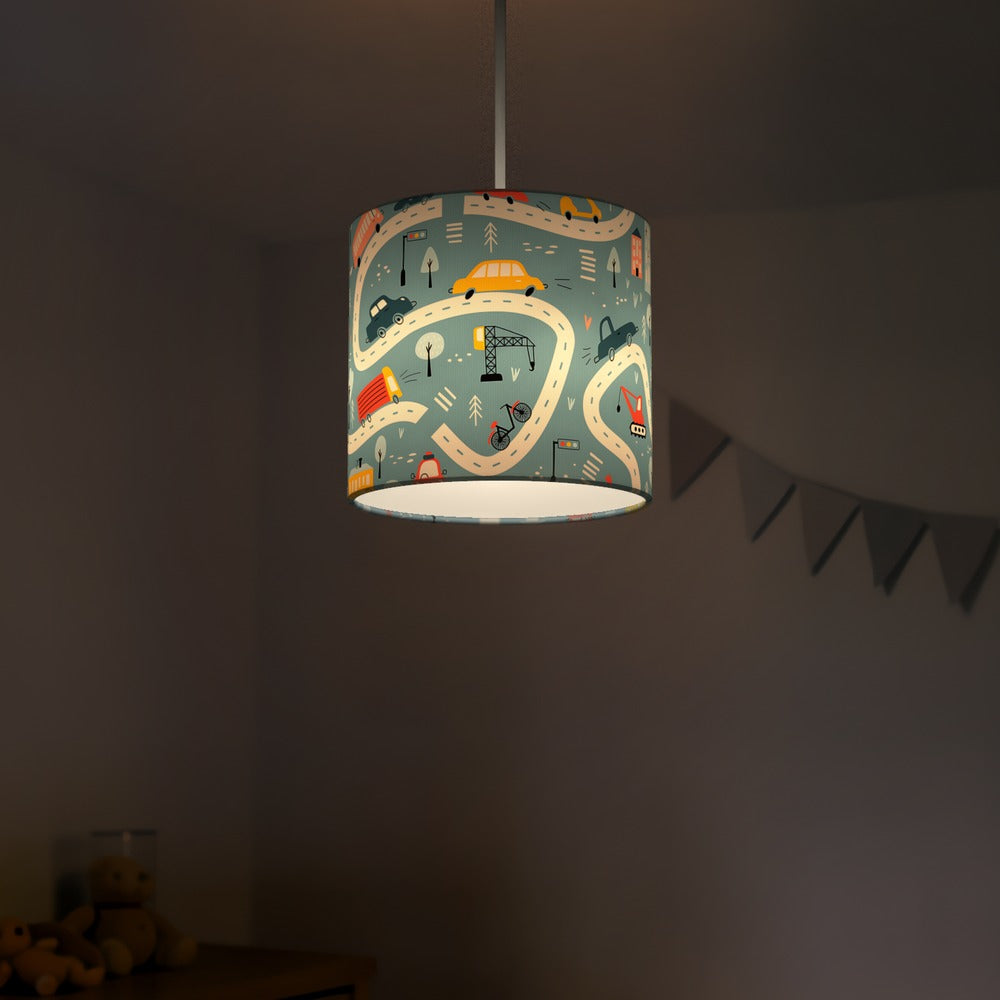 Blue Roadmap Cars and Trucks lampshade
