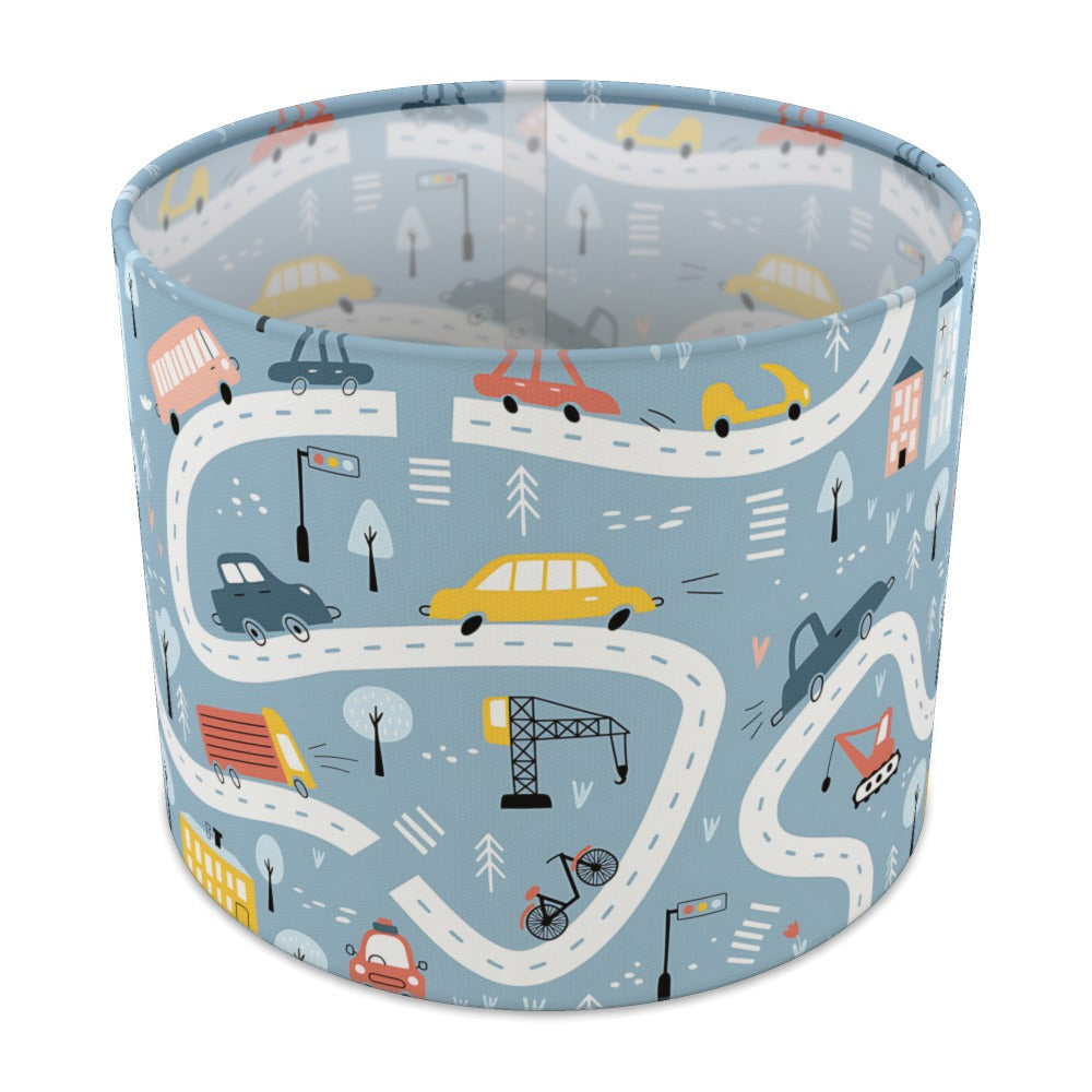 Blue Roadmap Cars and Trucks lampshade - 25cm Table