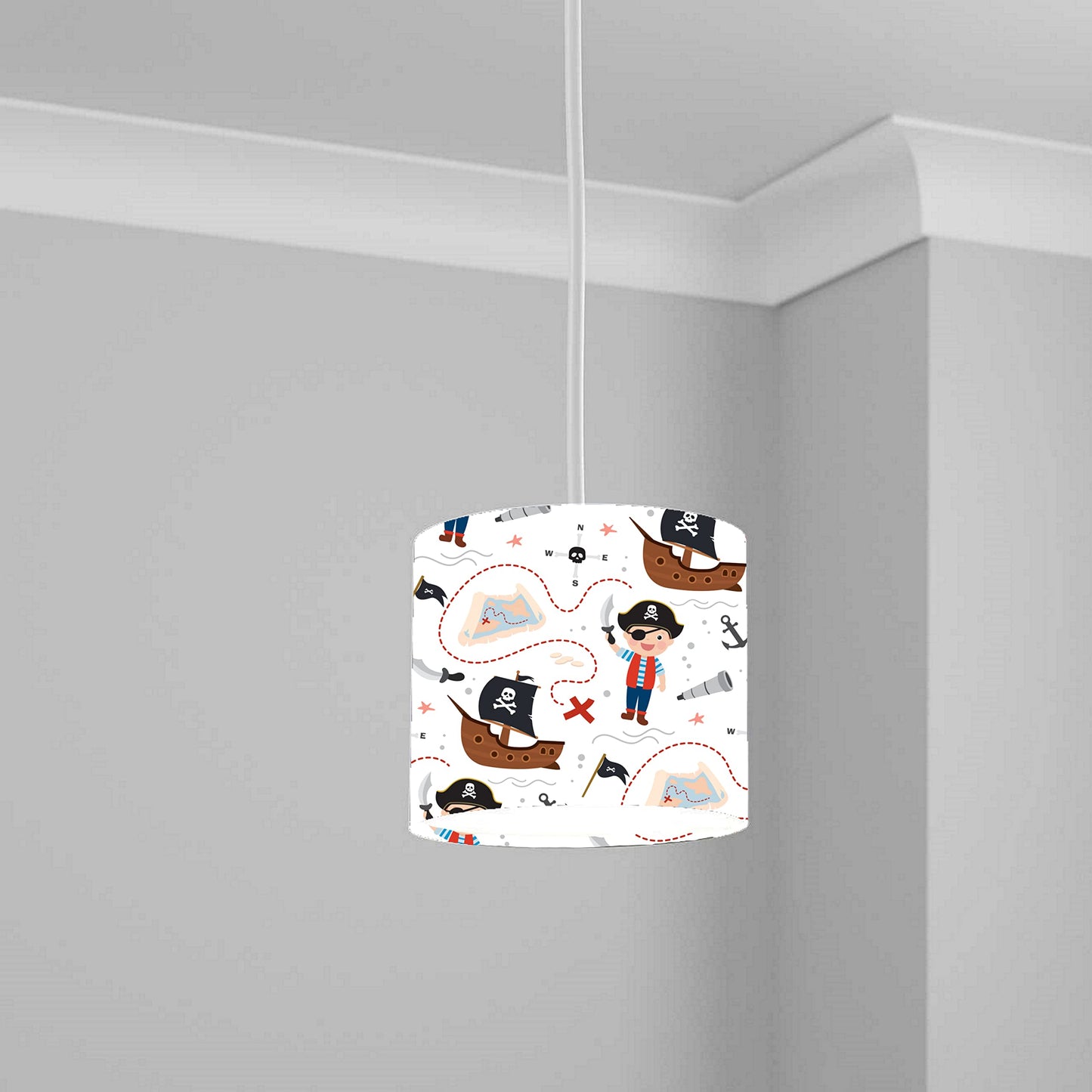 Pirate Adventure Ceiling Lampshade Lightshade for Nursery - 20cm x 18.5cm