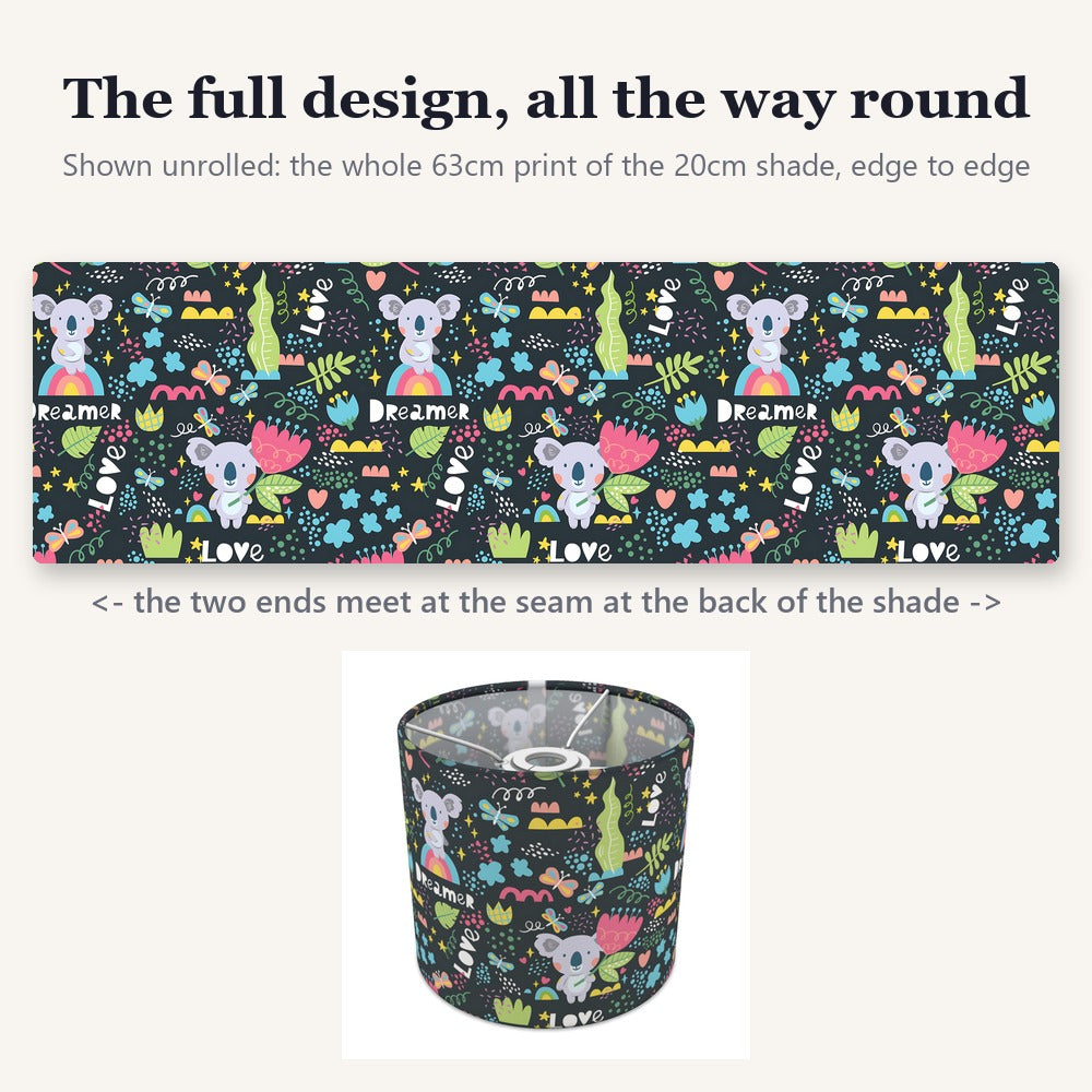 Colorful Koala Jungle Pattern lampshade
