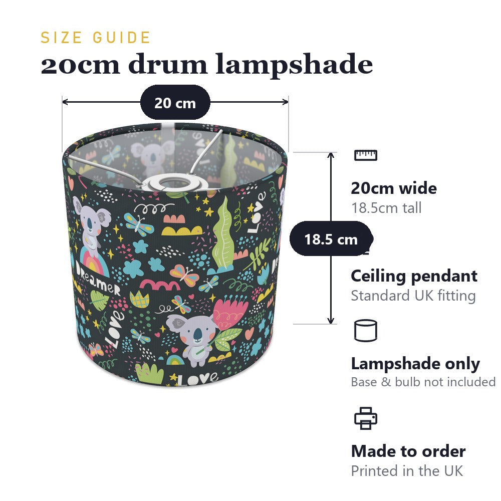 Colorful Koala Jungle Pattern lampshade