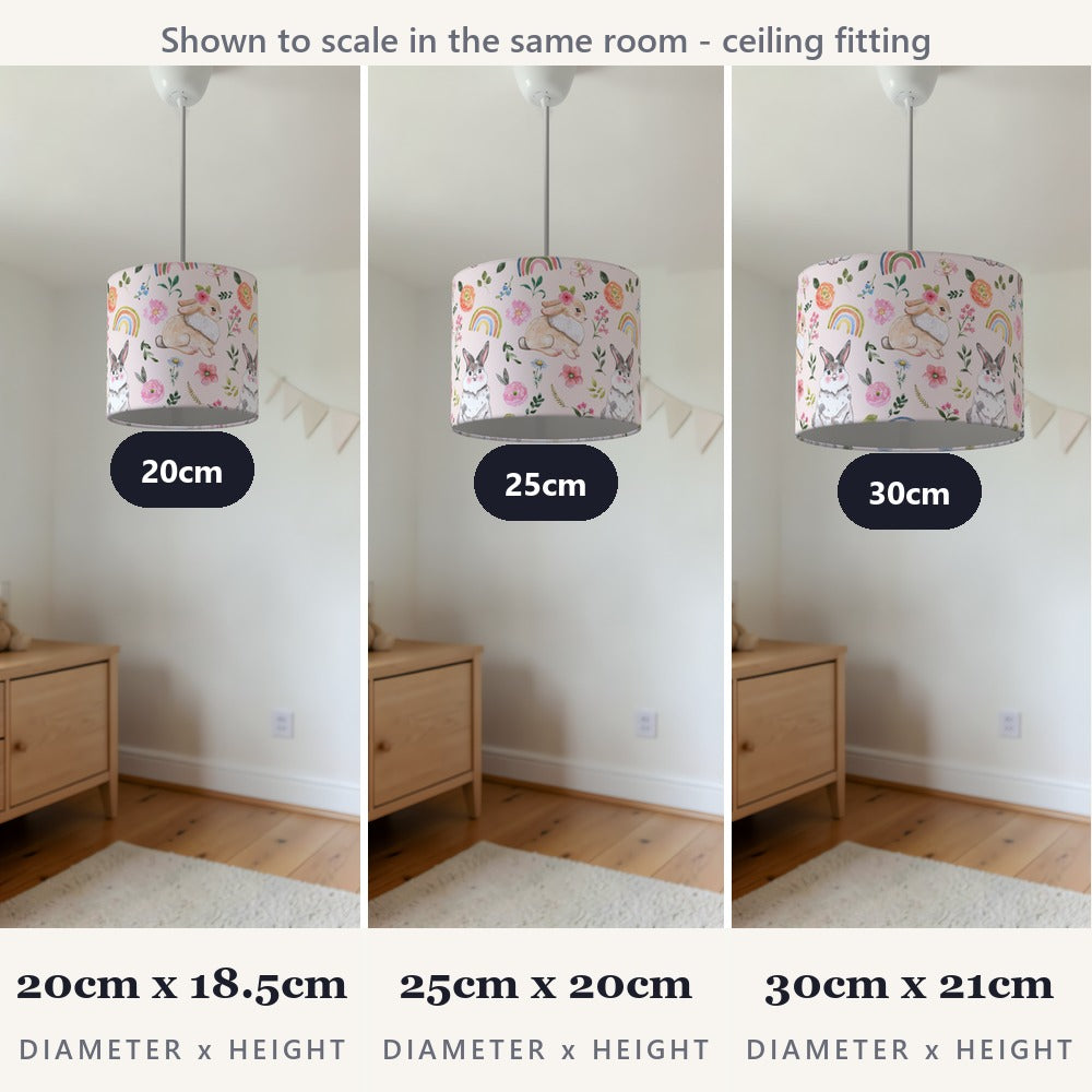 Cute Rabbit and Floral Rainbow lampshade