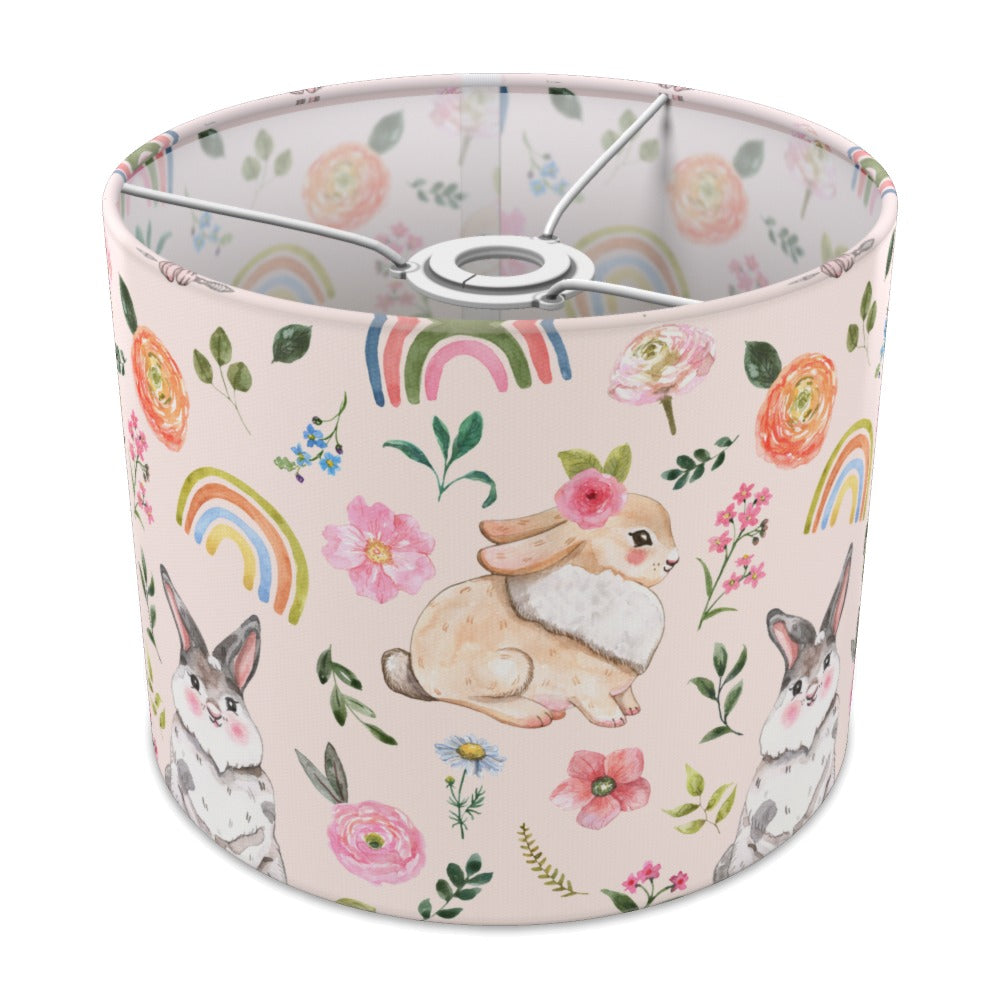 Cute Rabbit and Floral Rainbow lampshade - 25cm Ceiling