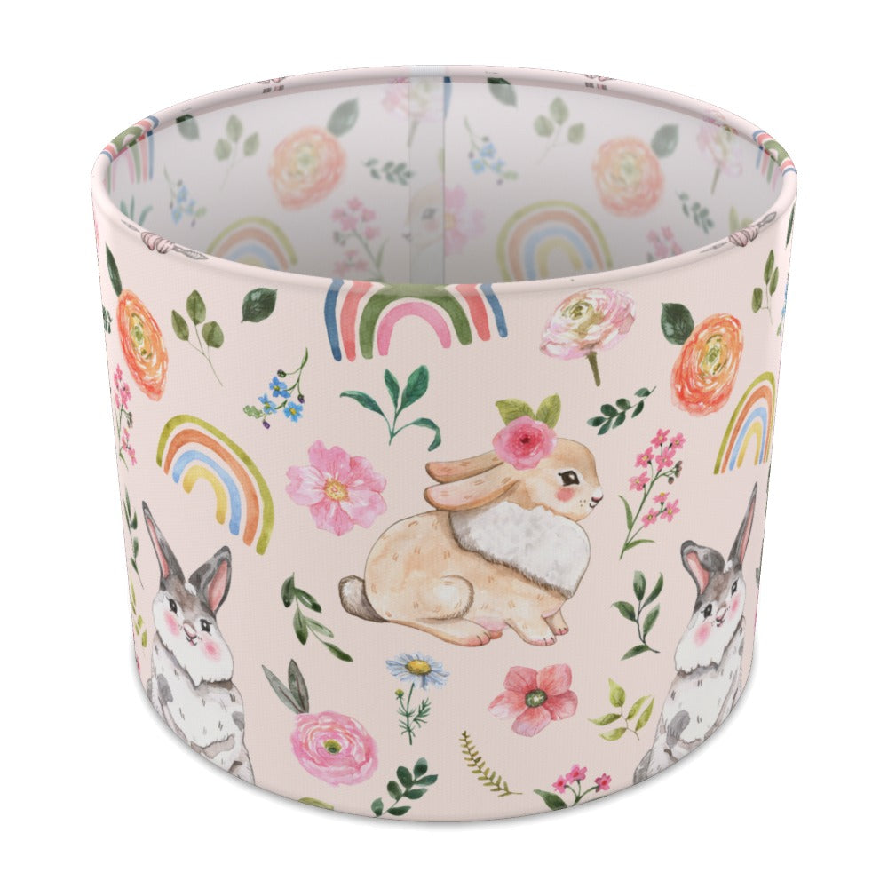 Cute Rabbit and Floral Rainbow lampshade - 25cm Table