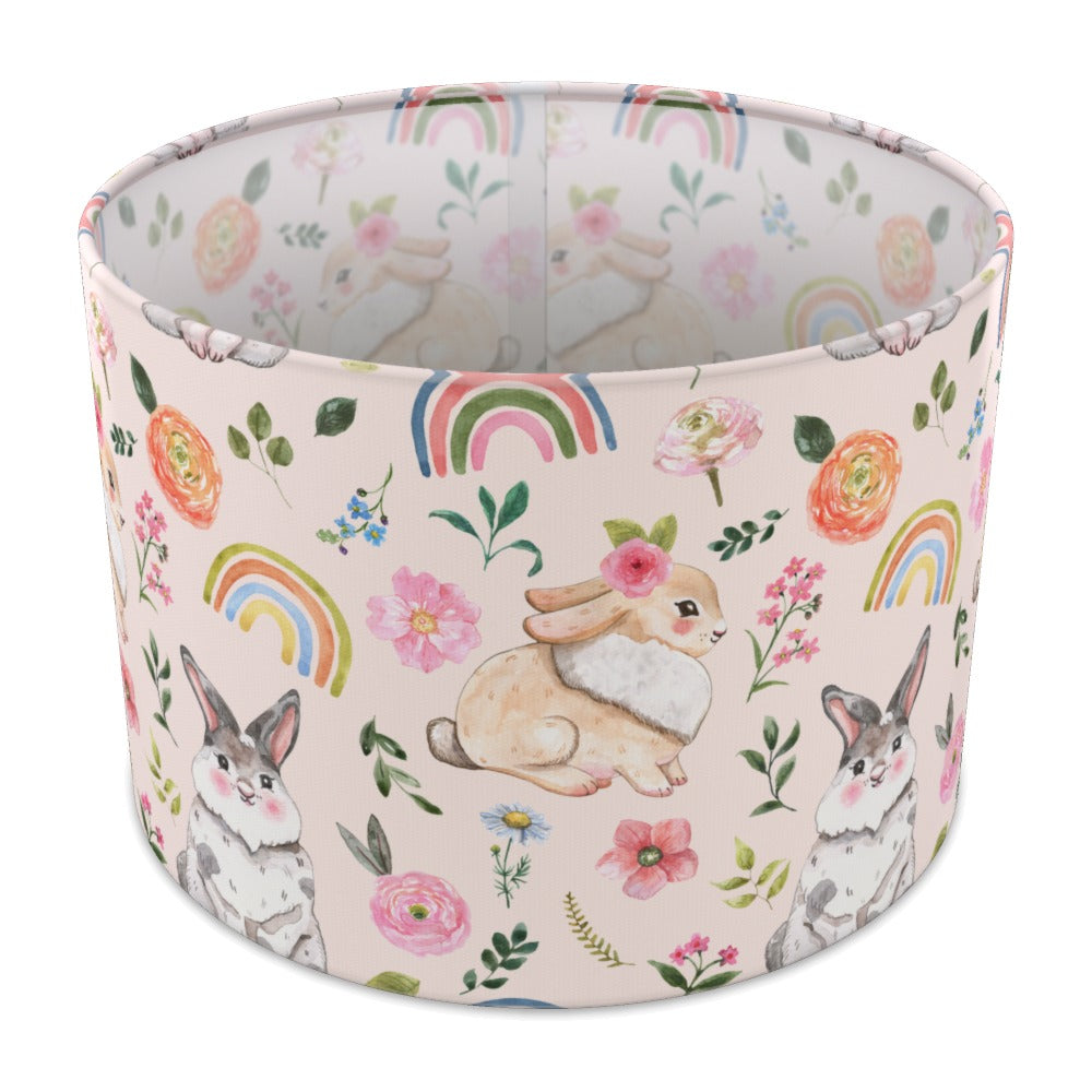 Cute Rabbit and Floral Rainbow lampshade - 30cm Table