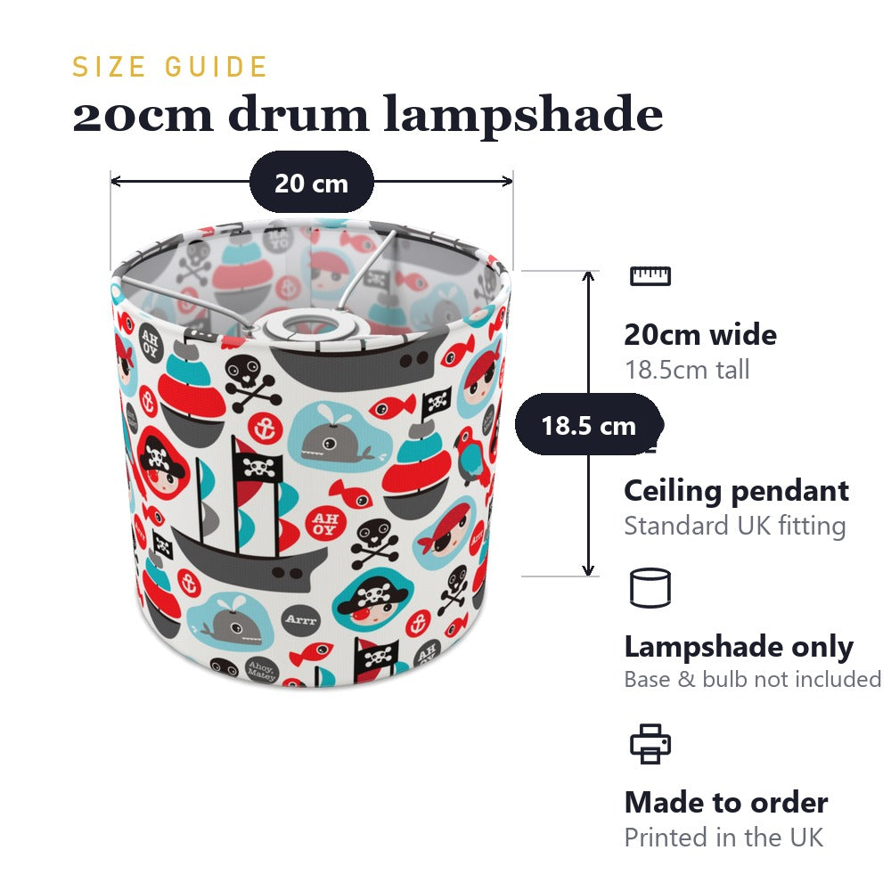 Pirate Adventure Ships and Whales lampshade